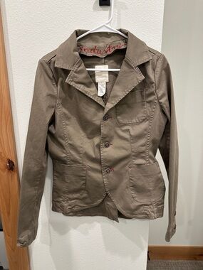 Diesel Women's Olive Green/Tan Cotton Blazer Jacket